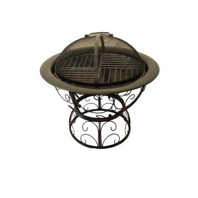 China Firepit Outdoor Backyard Patio Garden Stove Metal Wood Fire Burning Pit With Spark Screen ZY107 for sale