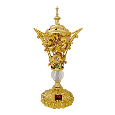 China Wholesale High Quality Antique Luxury Gold Plated Cast Iron Metal Censer Burner Metal Censer for sale