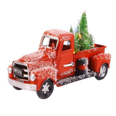 China China Christmas gifts vintage pickup truck medel decoration iron metal craft home metal car for sale