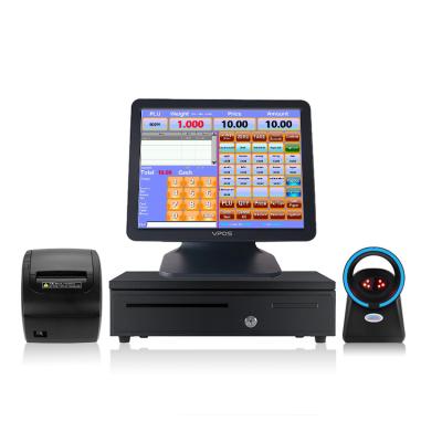 China A supermarket/restaurant/hotel 15.6 Inch Capacitive screen All in One Touch Pos System Cash Register for Restaurant Supermarket and Retail for sale