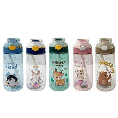 China Sustainable Success 470ml Cartoon Amazon Bottle Kids Drinking Reusable Portable Plastic Water Bottle for sale