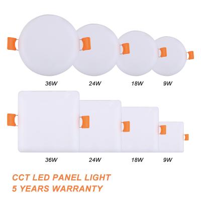 China Modern 9W 18W 24W 36W Office Indoor Color Led Panel Light For Home With Super Driver for sale