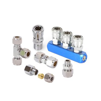 China Air line Air Compressor Accessories Kit Air line brass fitting pneumatic brass compression pipe fittings for sale