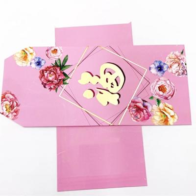 China Business Envelope Custom Print 2022 Package 2022 Luxury Red Envelope Chinese Hong Bao Traditional New Year Red Pocket for sale