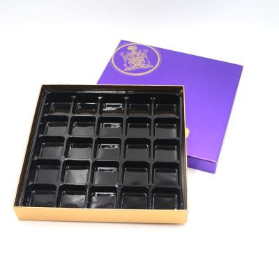 China Recyclable Wholesale Custom Luxury Gold Mirror Paper With Gray Tray Panel Made Chocolate Box for sale