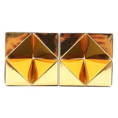 China 2021 recyclable new masonry gold mirror paper gold card deformation creative custom color box for sale