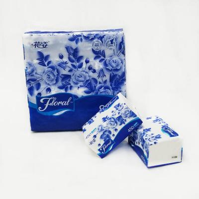 China Ultra Soft Floral Porcelain Package 100% Blue Soft Wood Pulp Tissue Paper for sale