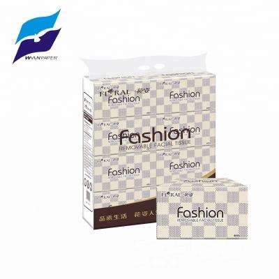 China Eco-friendly 3 ply 400 sheets soft touch facial tissue paper Guangdong wanan paper brand names for sale