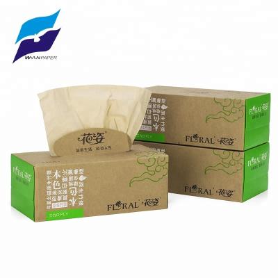 China Eco Friendly Brown 3 Boxes Bamboo Boxed 3 Ply Facial Tissue Cube For Custom OEM ODM for sale