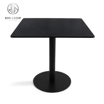 China Durable high quality modern outdoor slate restaurant table carbon steel top coffee table dining table for sale