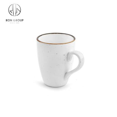 China 300ML Viable Tabletop Drinkware Nordic Restaurant Table Porcelain Tea Cup Bulk White Ceramic Coffee Mugs for sale