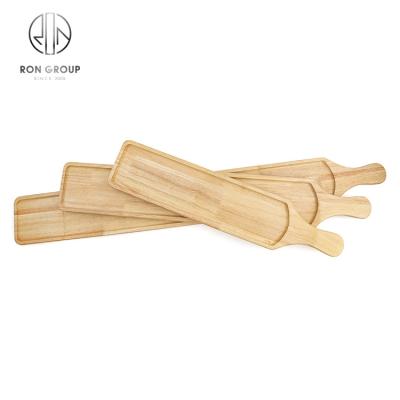 China Good Quality Sustainable Hotel Oak Grooved Dish Serving Dish Restaurant Dinnerware Dish Dining Dish for sale