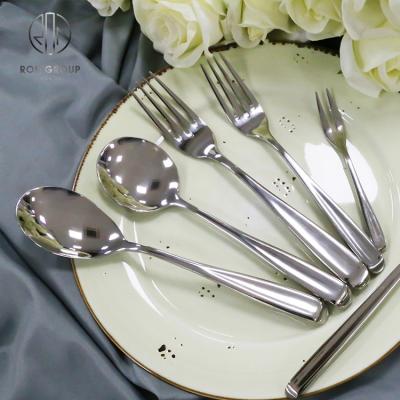 China Sustainable Reusable Chain Fast Food Restaurant Hotel Buffet Western Dining Stainless Steel Silver Cutlery Set for sale