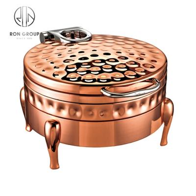 China Hotel Buffet Food Equipment Hot Selling Commercial Food Warmers Shakes Round Chafing Dish Stainless Steel Food Warmer Set for sale