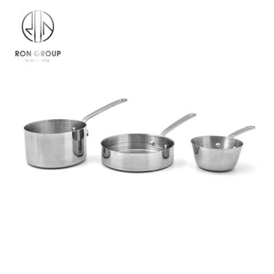 China Good Quality Restaurant 304 Stainless Steel Steak Sauce Sauce Pan Pan Sets Non Stick Viable Frying Pan for sale