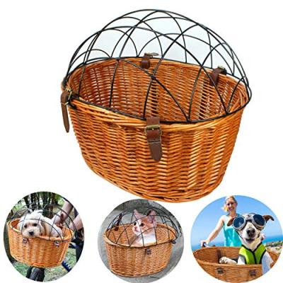 China Viable Luxury Resin Wicker Pet Bike Basket for sale