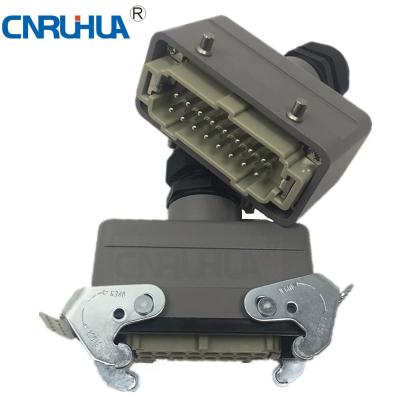 China Rectangular 500V 16A 16pins Power Plug Assembly Heavy Duty Connector for sale