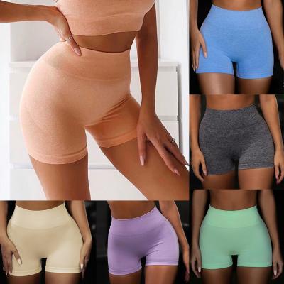 China Breathable New Style Running Pants Workout Gym Shorts Womens Sports Fitness Yoga Seamless Shorts for sale