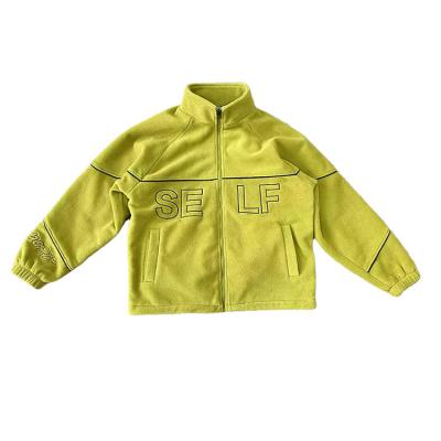 China Hot Sale High Quality Customization Breathable Knit Yellow Sweater Fleece Jacket for sale