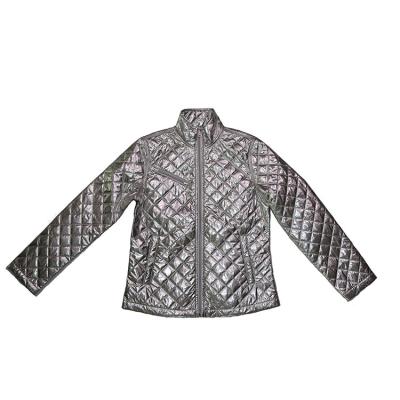 China The silver insulated jacket women's synthetic padding waterproof professional high quality customization techniques manufacturing for sale