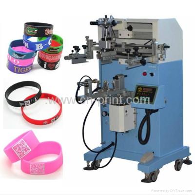 China Hotels bottles industry printe rcosmetics packaging printer plastic semi-automatic rotary silk screen printing machine for sale