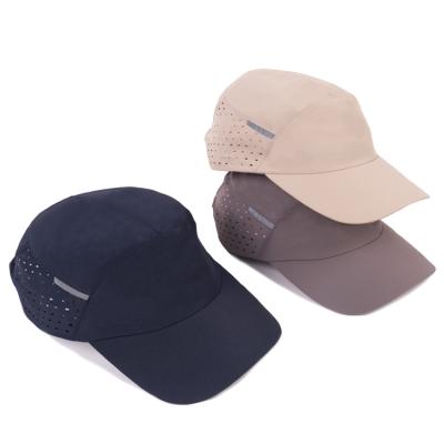 China New Style Plain Polyester Waterproof Waterproof Black White Curved Brim Baseball Cap for sale