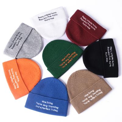 China COMMON High Quality Colors Warm Women's Half Open Acrylic Men's Raised Beanie Winter Hat for sale