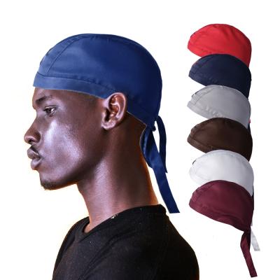 China Breathable Custom Logo Design Winter Hat Black Polyester Embroidery Durag Hat For Men for sale