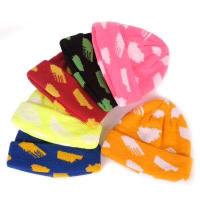 China COMMON Wholesale Ribbed Jacquard Knit Warm Beanie Running Winter Hat For Adults for sale