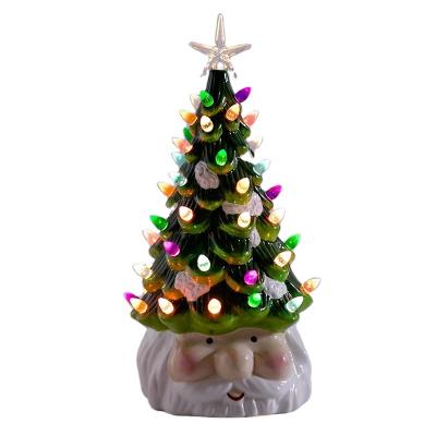 China Home Decoration Artificial Ceramic Christmas Tree Decoration with LED Lights Christmas Tree Decoration for sale