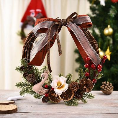 China New Arrival Ceramic Wholesale Christmas Stick Incense Flower Door Hanging Decoration Christmas Braids Christmas Wreath for sale