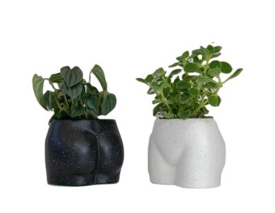 China Europe Ceramic Butt Bodies Planter Pot With Drain Plug for sale