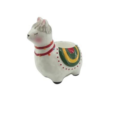 China Modern Creative Cute Alpaca Shaped Ceramic Succulent Flowerpot for sale