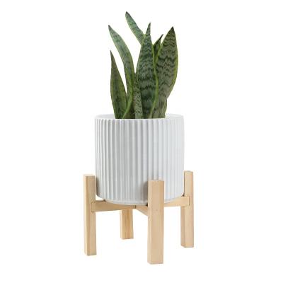 China Indoor Plant Modern Bamboo Wooden Stand Decorative Flower Pots for sale