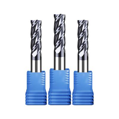 China Better Cutting Smooth 4MM Shanks Four Flutes HRC55 Radius Carbide End Mills Router Bits CNC Corner Milling Cutters for sale