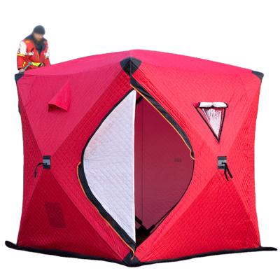 China Portable Outdoor Camping Winter 3-4 Person Fishing Tent Waterproof Warm Tent Ice Shelter Winter Fishing Windproof Tent for sale