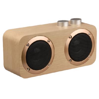 China Wireless High Fidelity Wood Grain Wooden Empty Blue Tooth Cabinet Speakers Box Rectangle Passive Smartphone Speaker for sale