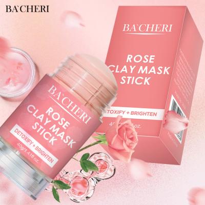 China Whitening Private Label Organic Mud Detox Smoothing Brightening Cleansing Rose Clay Mask Stick For Face for sale