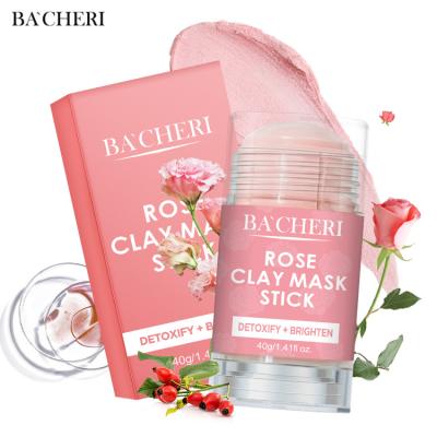 China Whitening Deep Nourishing Pink Rose Facial Clay Mask Stick Organic Private Label Face Skin Care for sale