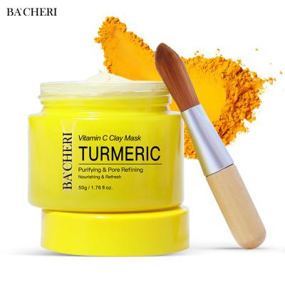 China Wholesale Best Private Label Organic Mud Moisturizer Whitening Face Skin Care Turmeric Vitamin C Clay Mask for sale