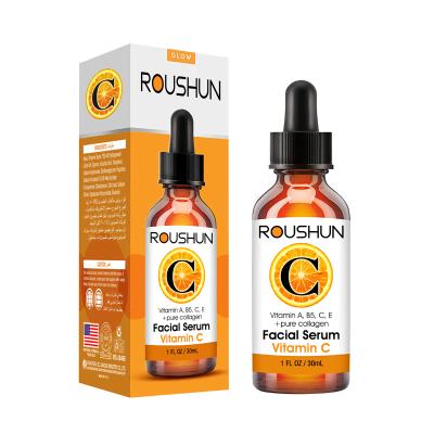 China ROUSHUN Dark Circles Vitamin C Serum For Face Boost Skin Collagen, Brighten Hydrate And Plump Skin, Anti Aging And Wrinkle Facial Serum for sale