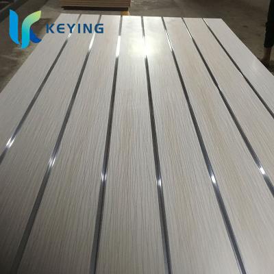 China Moisture Proof Decorative Standard Melamine Grooved MDF Edge Best Products Grooved MDF Board Slatwall Panels for sale