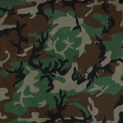 China T/C 65/35 Ripstop Woodland Camouflage Shrink-Resistant Uniform Military Used Fabric for sale