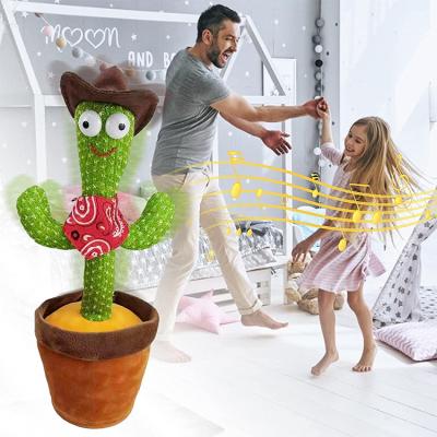 China Funny Gift Squirm Dancing and Talking Plush Toy Electric Dancing Cactus Toy USB Rechargeable Singing Cacti for Funny Kids for sale