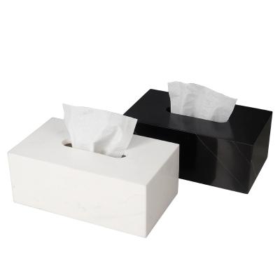 China American Style stonekocc 25x14x10CM Cuboid Natural Marble Stone Jade Onyx Travertine Travertine Big Tissue Box Storage Organization Case for sale