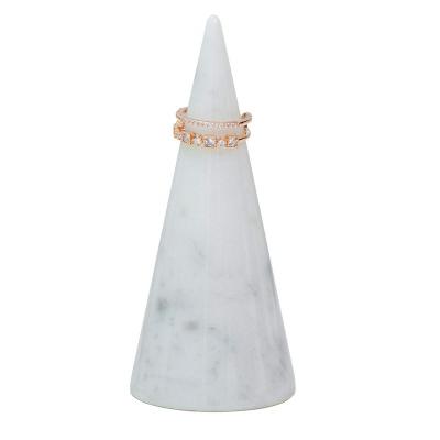 China Sustainable stonekocc Brand Marble Ring Cone Tower Wedding Marble Polished Ring Jewelry Display Stand for sale