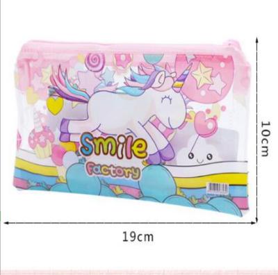 China Small Student Set A6 PVC Pen Bag Primary School Pig Unicorn Stationery Social Set PN2236 for sale