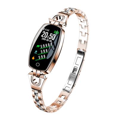 China Lady Smart Watch Heart Rate Blood Pressure Sports Smart Bracelet Product Electronic Metal Chain Step Counter Touch Screen With Game for sale