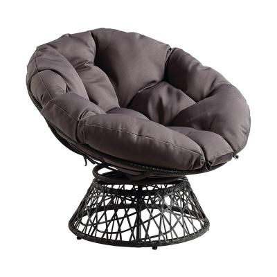 China Factory Wholesale Adjustable Home Furniture Wicker Rattan Egg Shape Papasan Chair Swivel Patio Furniture Set (Other) for sale