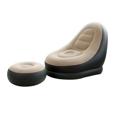 China Sofa Chair Modern Portable Single (Other) Lazy Air Relaxing Inflatable Bedroom Adjustable Beach Lounge Sofa With Ottoman for sale